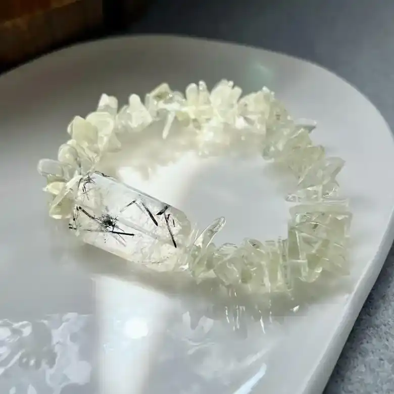 リビアングラスチップ、ブラックトルマリンインクォーツ