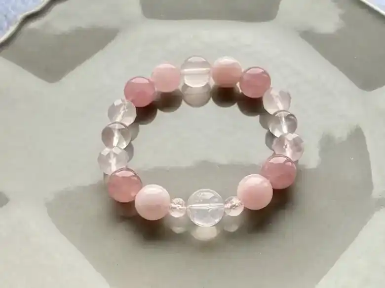 Genuine：ローズクォーツミックス＊桜彫りスターローズクォーツ
